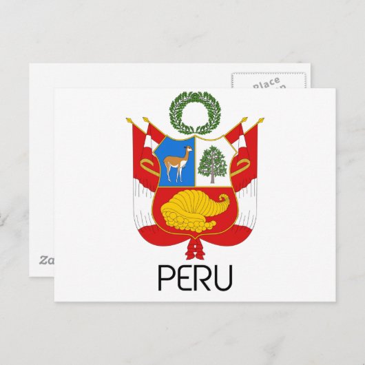 PERU - embleem/vlag/wapen/symbool Briefkaart (Voorkant / Achterkant)
