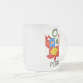 PERU - embleem/vlag/wapen/symbool Matglas Koffiemok (Voorkant rechts)