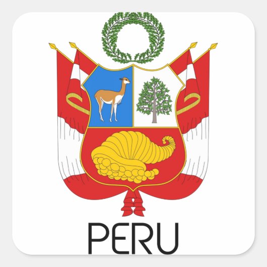 PERU - embleem/vlag/wapen/symbool Vierkante Sticker (Voorkant)