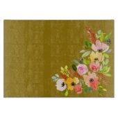 Peru en aquarel bloemboeket snijplank (Voorkant)