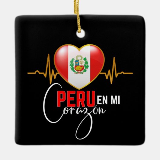 Peru en mi Corazon Peruvian Pride Keramisch Ornament (Voorkant)