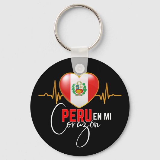 Peru en mi Corazon Peruvian Pride Sleutelhanger (Voorkant)