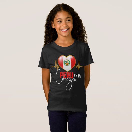 Peru en mi Corazon Peruvian Pride T-Shirt (Voorkant volledig)