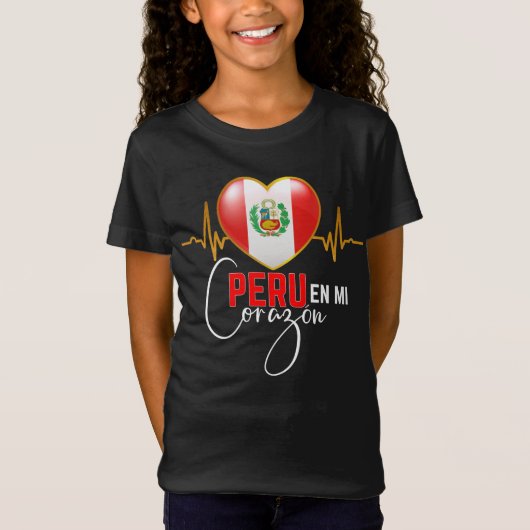Peru en mi Corazon Peruvian Pride T-Shirt (Voorkant)
