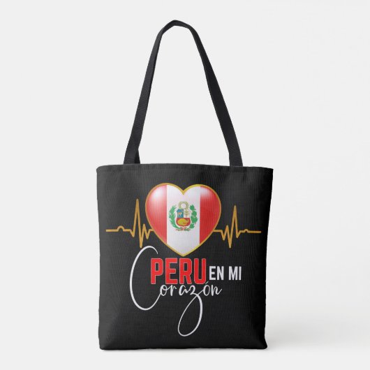 Peru en mi Corazon Peruvian Pride Tote Bag (Achterkant)