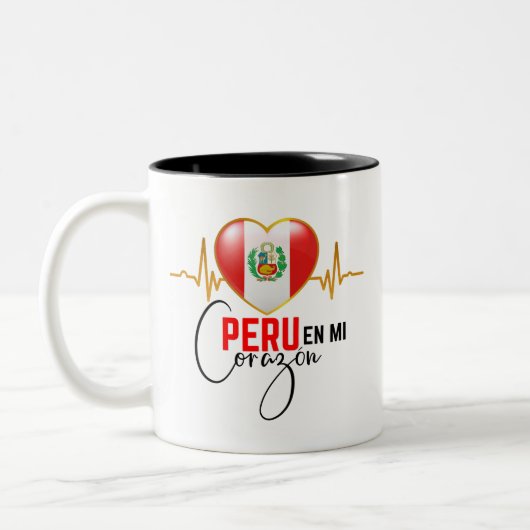 Peru en mi Corazon Peruvian Pride Tweekleurige Koffiemok (Links)