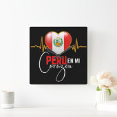 Peru en mi Corazon Peruvian Pride Vierkante Klok (Huis)