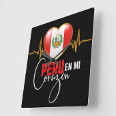 Peru en mi Corazon Peruvian Pride Vierkante Klok (Hoek)