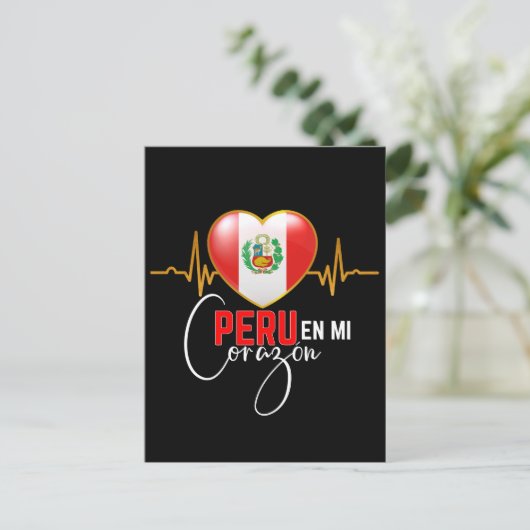 Peru en miCorazon Peruvian Pride Briefkaart (Staand voorkant)