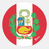 Peru- en Peruviaanse vlaggenpatriotten, vakantie- Ronde Sticker (Voorkant)