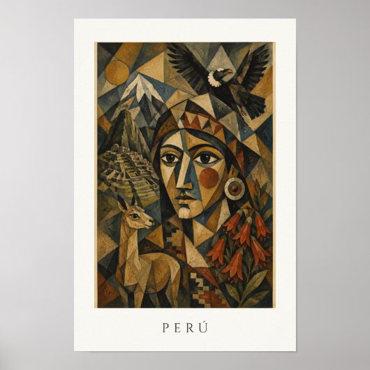 Peru Erfgoed Kunst | Andes Zuid-Amerika Reizen Poster (Voorkant)