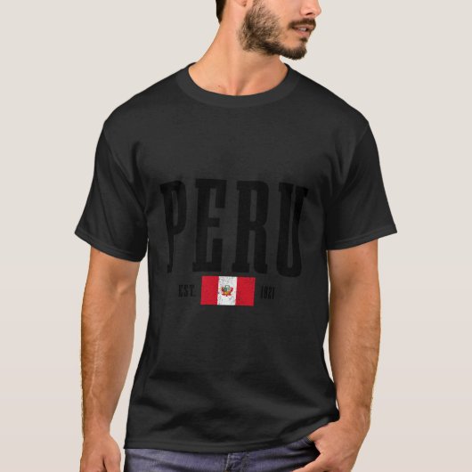 Peru EST 1821 Peruaanse vlag Roots Pride Peru T-shirt (Voorkant)