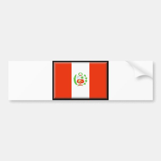 Peru Flag Bumpersticker (Voorkant)