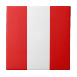 Peru Flag Ceramic Tile Tegeltje
