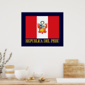 Peru Flag & COA Poster (Keuken)