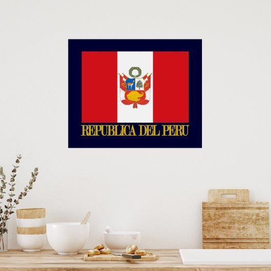 Peru Flag & COA Poster (Keuken)