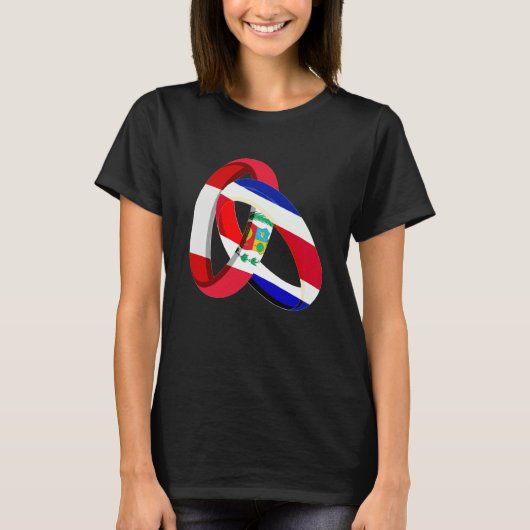 Peru Flag Costa Rica Grown Ring Marriage Wedding T-shirt (Voorkant)
