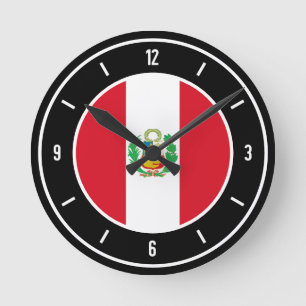 Peru Flag Elegant Ronde Klok