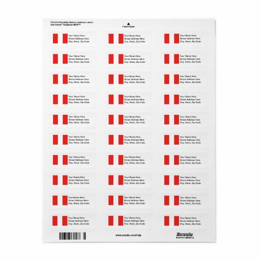 Peru Flag Etiket (Full Sheet)