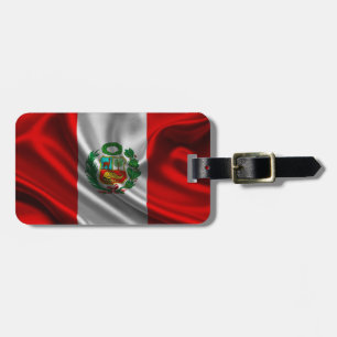 Peru Flag Fabric Bagagelabel