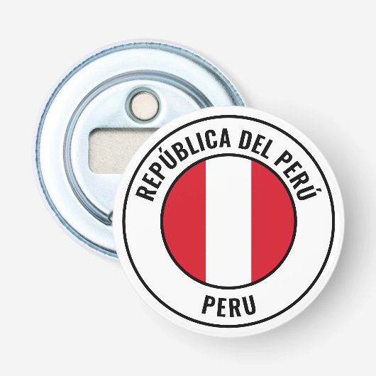 Peru Flag: geweldige patriottische bottenopener Button Flesopener (Voorkant)