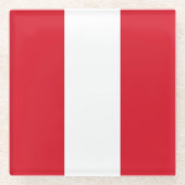 Peru Flag Glazen Onderzetter (Voorkant)