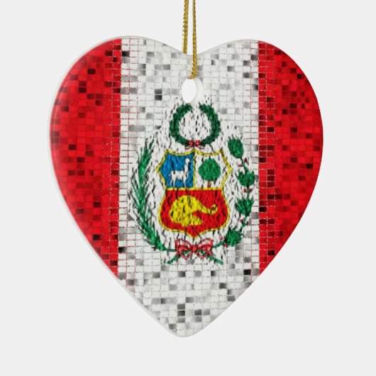 Peru Flag glitter ornament (Rechts)