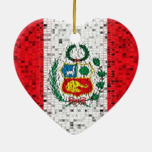 Peru Flag glitter ornament (Achterkant)