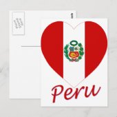 Peru Flag Heart Briefkaart (Voorkant / Achterkant)