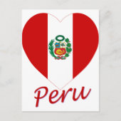 Peru Flag Heart Briefkaart (Voorkant)