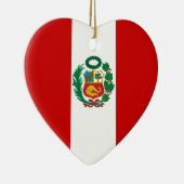 Peru Flag Heart Keramisch Ornament (Rechts)