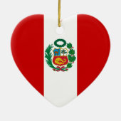 Peru Flag Heart Keramisch Ornament (Achterkant)