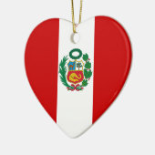 Peru Flag Heart Keramisch Ornament (Links)