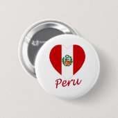 Peru Flag Heart Ronde Button 5,7 Cm (Voorkant /achterkant)