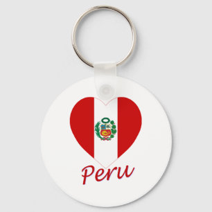 Peru Flag Heart Sleutelhanger