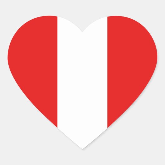 Peru Flag Heart Sticker (Voorkant)