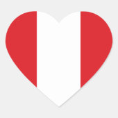Peru Flag Heart Sticker (Voorkant)