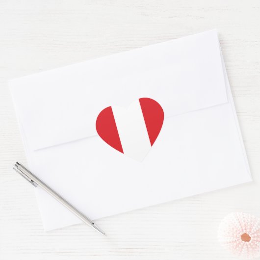 Peru Flag Heart Sticker (Envelop)