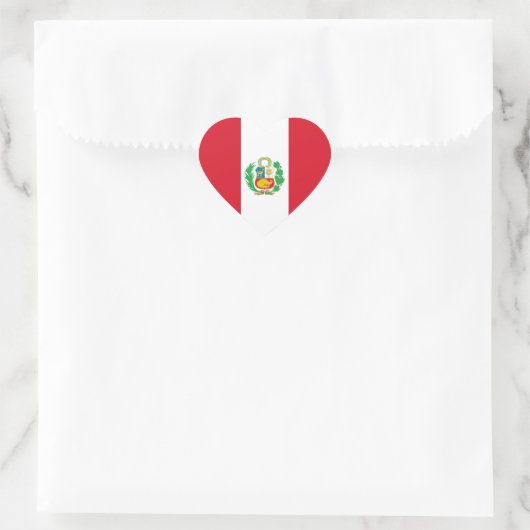 Peru Flag Heart Sticker (Tas)