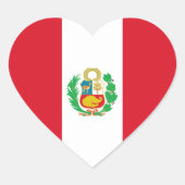 Peru Flag Heart Sticker (Voorkant)