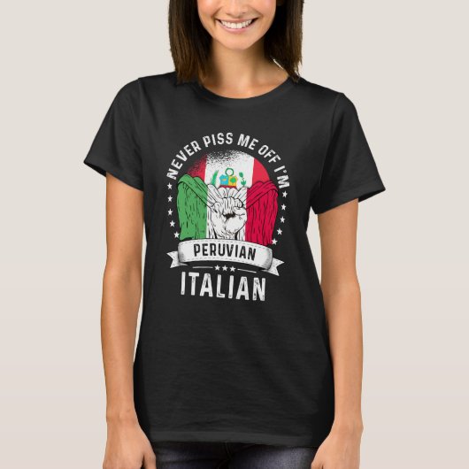 Peru Flag Italy Grown Humor Citizen Pride T-shirt (Voorkant)