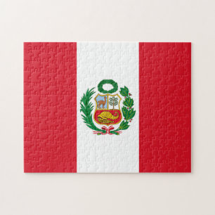 Peru Flag Jigzaag Puzzle Legpuzzel