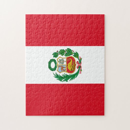 Peru Flag Jigzaag Puzzle Legpuzzel (Verticaal)