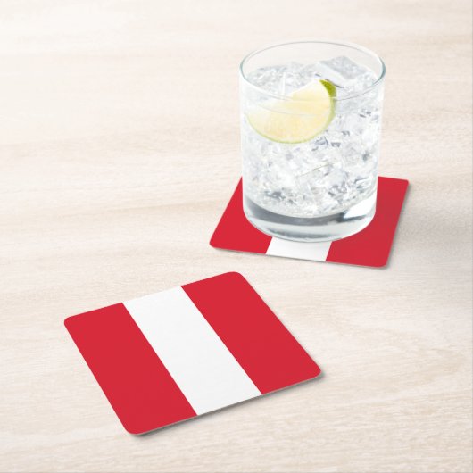 Peru Flag Kartonnen Onderzetters (Insitu)