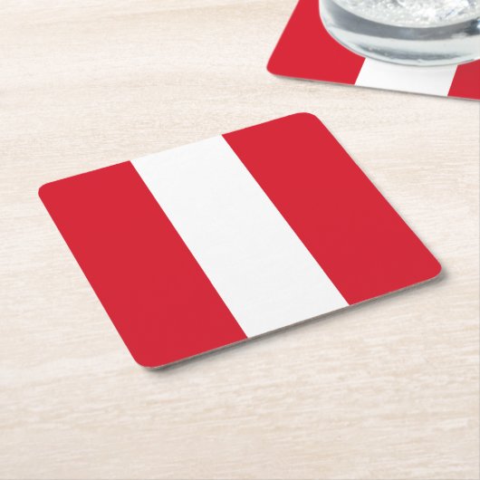 Peru Flag Kartonnen Onderzetters (Schuin)