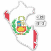 Peru Flag Map Sticker (Voorkant)