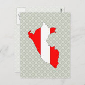 Peru Flag Map - volledige grootte Briefkaart (Voorkant / Achterkant)