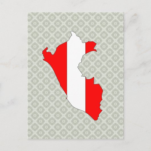 Peru Flag Map - volledige grootte Briefkaart (Voorkant)