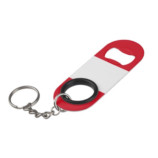 Peru Flag Mini Flessenopener (Voorkant Gekanteld)