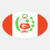Peru Flag Ovale Sticker (Voorkant)